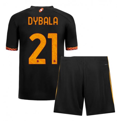 Fotbalové Dres AS Roma Paulo Dybala #21 Dětské Alternativní 2023-24 Krátký Rukáv (+ trenýrky)
